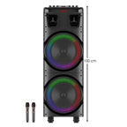 Bts-1708 kablosuz bluetooth hoparlör | 200w güç, çift hoparlör & mikrofon, rgb ışıklı, 3600mah batarya, tws destekli, usb/tf/fm TORİMA