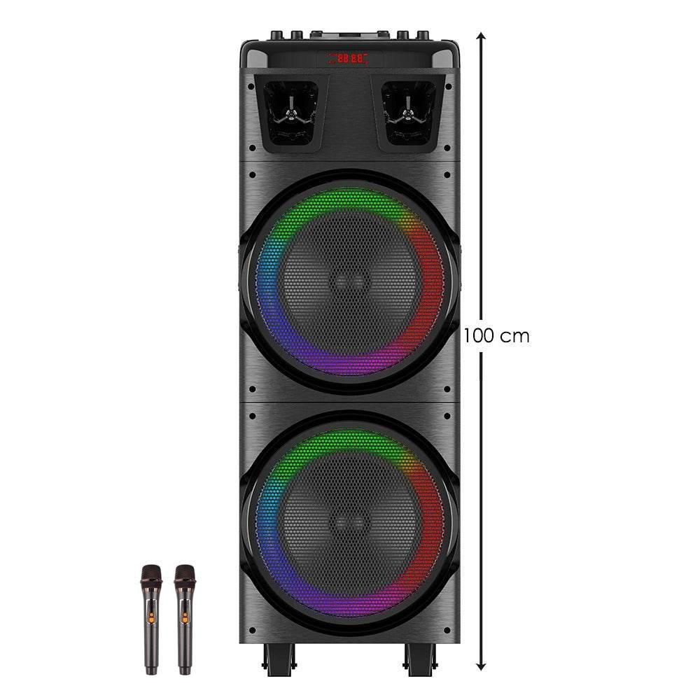 Bts-1708 kablosuz bluetooth hoparlör | 200w güç, çift hoparlör & mikrofon, rgb ışıklı, 3600mah batarya, tws destekli, usb/tf/fm TORİMA