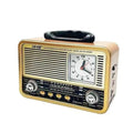 Nns ns-8898bt masa üstü saatlı nostaljik usb/tf/am/fm/radyo destekli bluetooth hoparlör