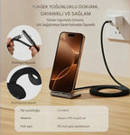 Orjinal 240w metal standlı TypeC - TypeC kablo 1,50m hasır şarj kablosu KolayMagza KM Technology