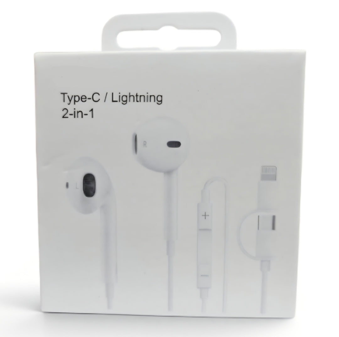 ( 5 adet ) 2si1 Arada Typec ve Lightning Girişli Kulak içi Kablolu Kulaklık ÖZELTECH