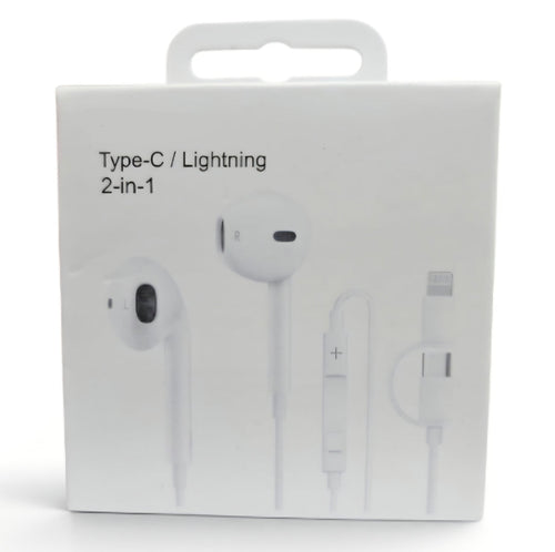 ( 5 adet ) 2si1 Arada Typec ve Lightning Girişli Kulak içi Kablolu Kulaklık ÖZELTECH