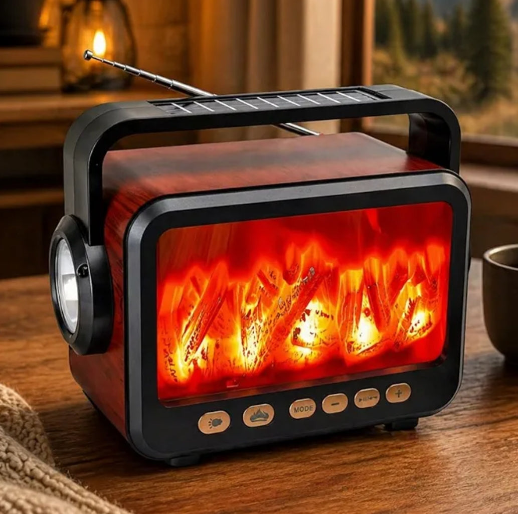 Alev efektli güneş enerjili, ışıklı, Usb Tf Sd destekli, nostaljik Bluetooth radio ve hoparlör Tucci