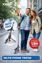 Otomatik Açılan 1.8M Uzatılabilir Telefon Tripodu ve Selfie Çubuğu Okmor