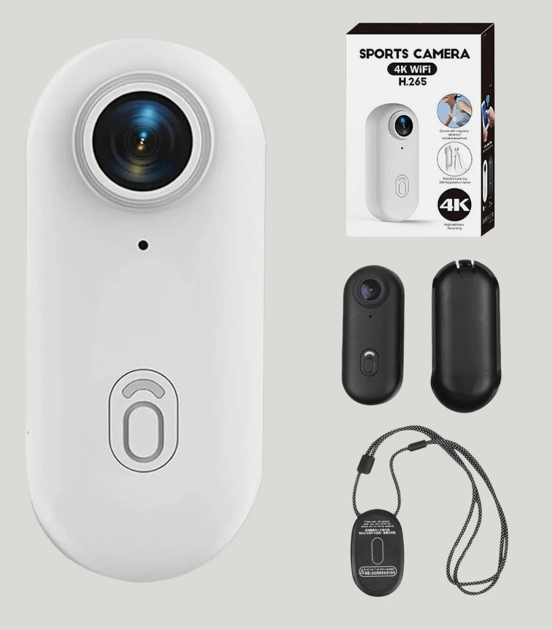Mini WiFi Giyilebilir Aksiyon Kamerası - 1080P Full HD Manyetik Vlog ve Spor Kamerası (360° Klipsli) LENSUN