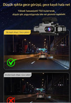 4 Kameralı 360° Döngüsel Kayıt Full HD 1080p Araç İçi Kamera - WiFi Cam, park modlu, Gece Görüşlü WDR Teknolojisi ve Yol Kayıt Cihazı Müslüm