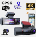 4K Ultra HD Vehicle BlackBOX DVR Dual Lens Araç İçi Kamera - WDR Gece Görüşlü Çift Kameralı Yol Kayıt Cihazı Müslüm