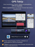 4K Ultra HD Vehicle BlackBOX DVR Dual Lens Araç İçi Kamera - WDR Gece Görüşlü Çift Kameralı Yol Kayıt Cihazı Müslüm