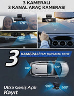 4K Ultra HD Vehicle BlackBOX DVR Dual Lens Araç İçi Kamera - WDR Gece Görüşlü Çift Kameralı Yol Kayıt Cihazı Müslüm