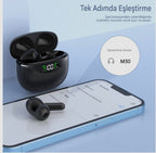 XT11 TWS Kablosuz Bluetooth Kulaklık Siyah - Dijital Göstergeli Akıllı Dokunmatik Kulak İçi Kulaklık MİLANO