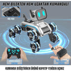 Uzaktan Bilekten Kumandalı Şarjlı 8 Teker Akrobat Robot Köpek - Müzikli ve LED Işıklı Akıllı Robot Araba SANTRAL HAN