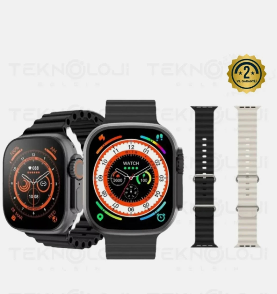 P11 Pro Max Kafa Üstü Kılıflı Bluetooth Kulaklık ve Çift Kordonlu Ultra Akıllı Saat Kombin Seti  TechnioTR