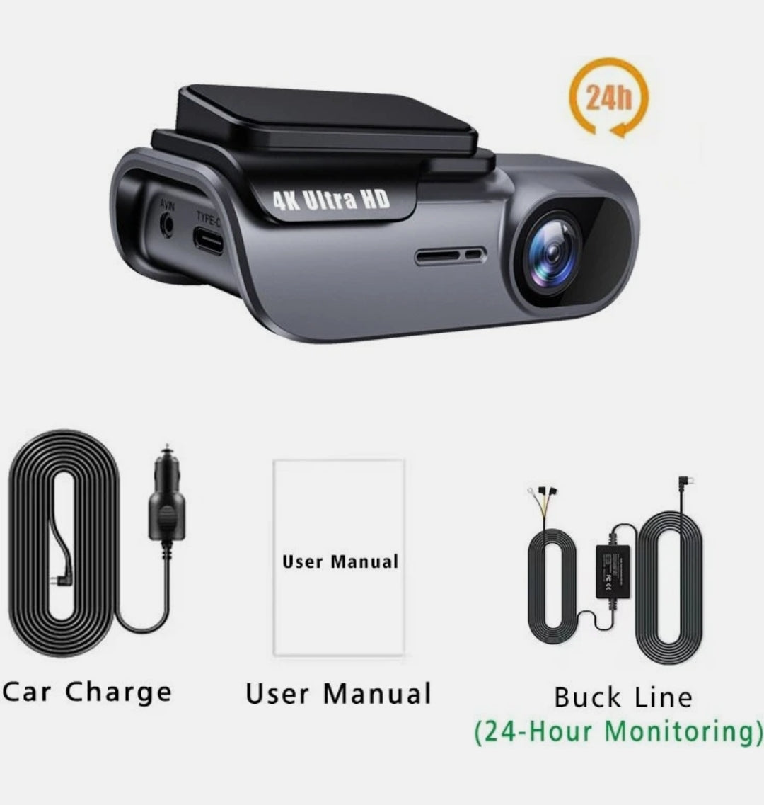 4K Ultra HD Akıllı Araç İçi Kamera - Wi-Fi Bağlantılı, 24 Saat Park Monitörlü, Gece Görüşlü ve Döngüsel Kayıt Özellikli Sürüş Kayıt Cihazı (Dash Cam) KolayMagza KM Technology - Toptan Telefon Aksesuarları
