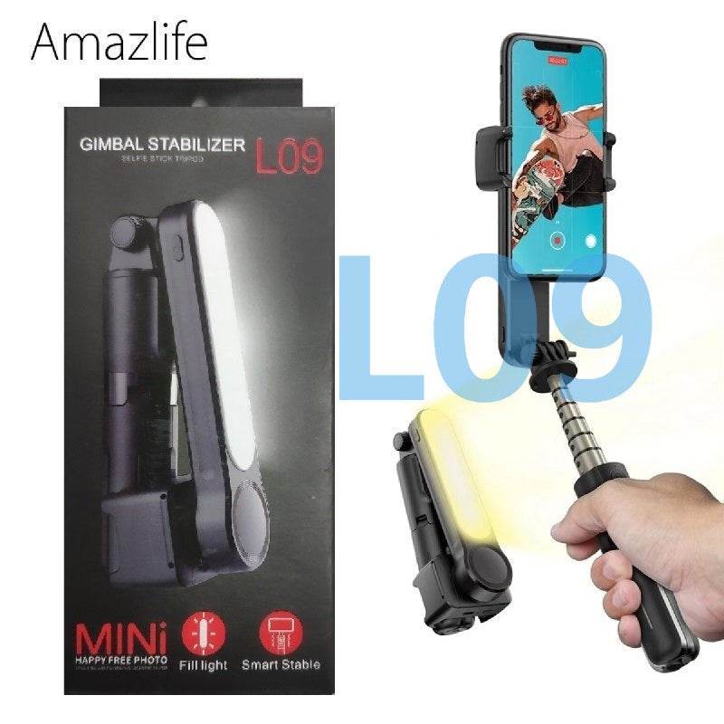 L09 mini gimbal tripod | ışıklı, sabitleyici, kumandalı, ayarlanabilir ayaklı, taşınabilir telefon tutucu TORİMA