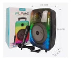 Flame light kablosuz hoparlör 8 inç mikrofonlu | rgb ışıklı, fm & sd & usb destekli bluetooth hoparlör TEKNOİST