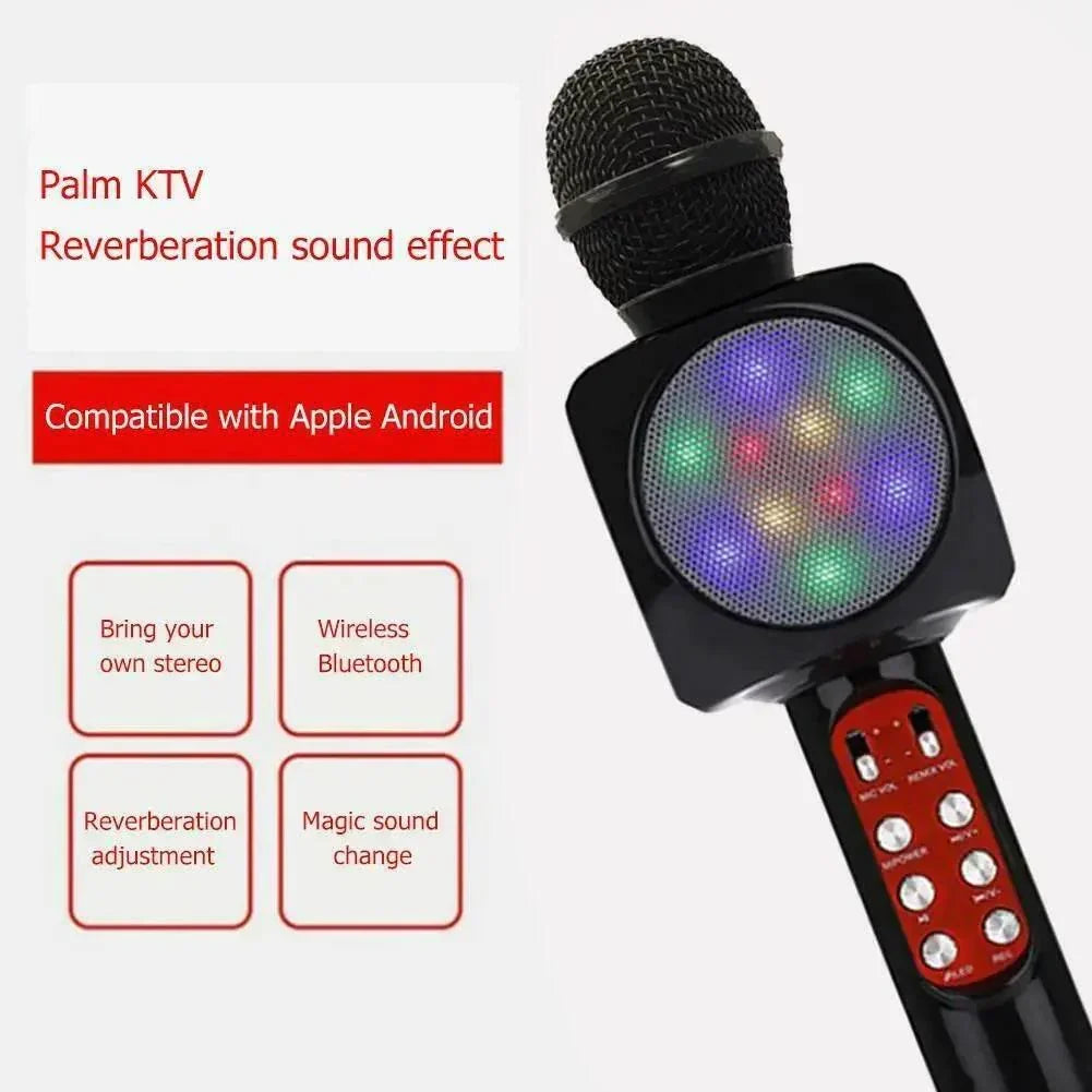 Ws-1816 ışıklı karaoke mikrofon bluetooth aux usb hafıza destekli TEKNOİST