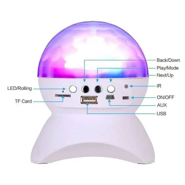 L740 360 döner ışıklı usb hafıza kart destekli bluetooth speaker TORİMA