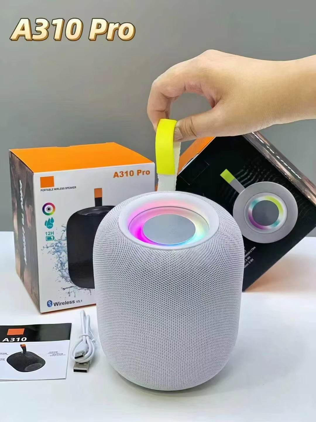 A310 pro ev masaüstü kablosuz taşınabilir LED rgb ışıklı 10 metre menzilli suya dayanıklı 12 saat pil ömürlü şarj edilebilir 15W 5,1v bluetooth hoparlör FOREFO