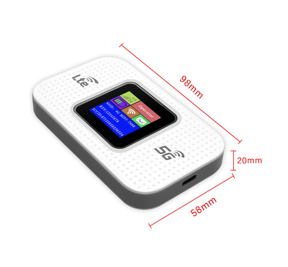 Wireless Mobile WiFi Pro LTE CAT6 Taşınabilir Cep Modemi - 3000 mAh Batarya 5G Destekli Mobil Router TÜMCELL