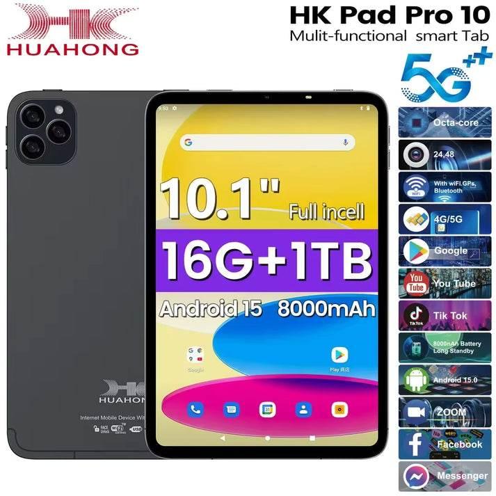 Orj, Hk pad pro 10 akıllı tablet android wifi bluetooth sim kart sosyal medya 10,1 inç 8000mah