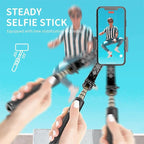 Q08 3‑in‑1 gimbal selfie sopa | bluetooth’lu 360° döner tripodlu telefon sabitleyici TEKNOİST