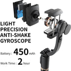 Q08 3‑in‑1 gimbal selfie sopa | bluetooth’lu 360° döner tripodlu telefon sabitleyici TEKNOİST