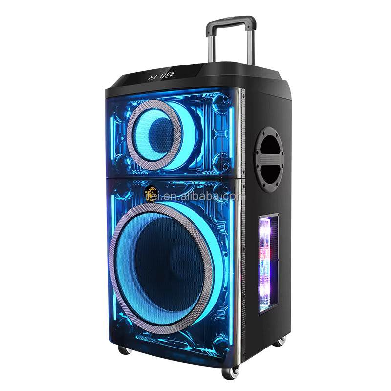 Pte12h kablosuz hoparlör | 800w güç, çift mikrofonlu, 4 tekerlekli, çekçekli, rgb ışıklı, güçlü bass ve yüksek ses,tws destekli, usb/tf/fm