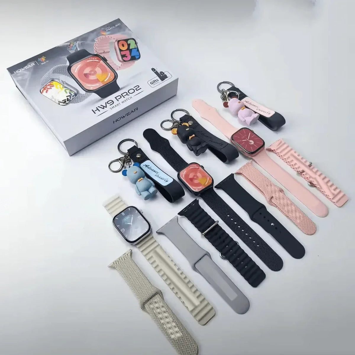Hw9 pro2 amoled ekranlı 45mm anahtarlık hediyeli ios android uyumlu akıllı saat WEARFİT