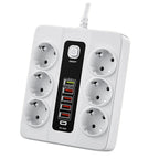 6 prizli 5 usb + 20w pd AC priz sigortalı on off çocuk kilitli dayanıklı 3000W