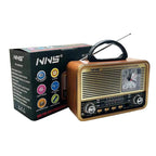 Nns ns-8898bt masa üstü saatlı nostaljik usb/tf/am/fm/radyo destekli bluetooth hoparlör CARBON