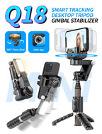 Q18 akıllı 360° döner gimbal tripod | ışıklı, kumandalı, katlanabilir, elde taşınabilir telefon sabitleyici stand TORİMA
