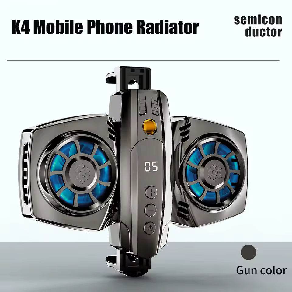K4a çift fanlı telefon soğutucu | mobile live radyatör | yüksek hızlı soğutma, sessiz fan, oyun ve yayınlar için TEKNOİST