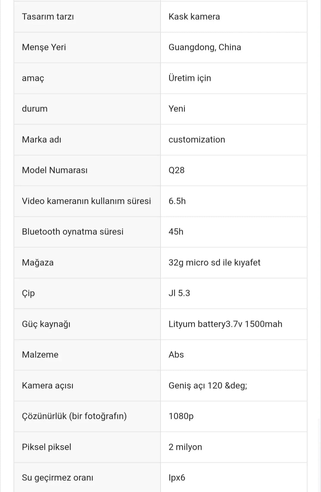 Q28 1080P kameralı Intercom +32GB SD Kartlı Bluetooth Motorsiklet Kask Kulaklığı İnterkom su geçirmez - G6O WEARFİT