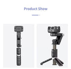 Q18 akıllı 360° döner gimbal tripod | ışıklı, kumandalı, katlanabilir, elde taşınabilir telefon sabitleyici stand TORİMA