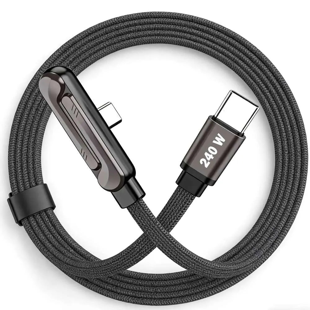 Orjinal 240w metal standlı TypeC - TypeC kablo 1,50m hasır şarj kablosu KolayMagza KM Technology
