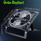 Çift fanlı katlanabilir yüksekliği ayarlanabilir laptop soğutma standı cj070 TEKNOİST