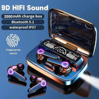 M19 mikrofonlu led göstergeli dokunmatik fenerli kulak içi powerbank özellikli bluetooth kulaklık LEERFEİ