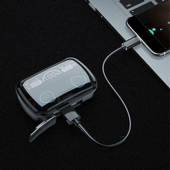 M10 led göstergeli su geçirmez kulak içi dokunmatik bluetooth kulaklık TEKNOİST