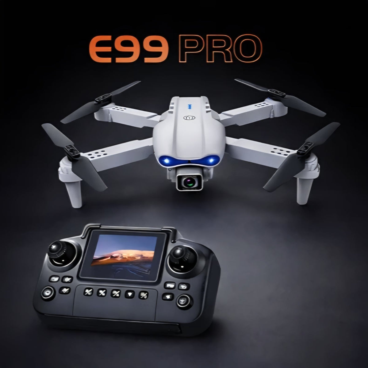 E99 Pro Katlanabilir Mini Drone - HD Çift Kameralı, Wi-Fi FPV Canlı Görüntü Aktarımlı, Akıllı Hover Sabitleme Destekli Başlangıç ve Hobi Drone'u LENSUN