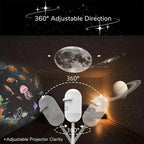 Girişli Mini Yıldızlı Gökyüzü Projeksiyon Gece Lambası - 12 Değiştirilebilir Film Kartlı Astronot Kapsülü Oda Aydınlatması LENSUN