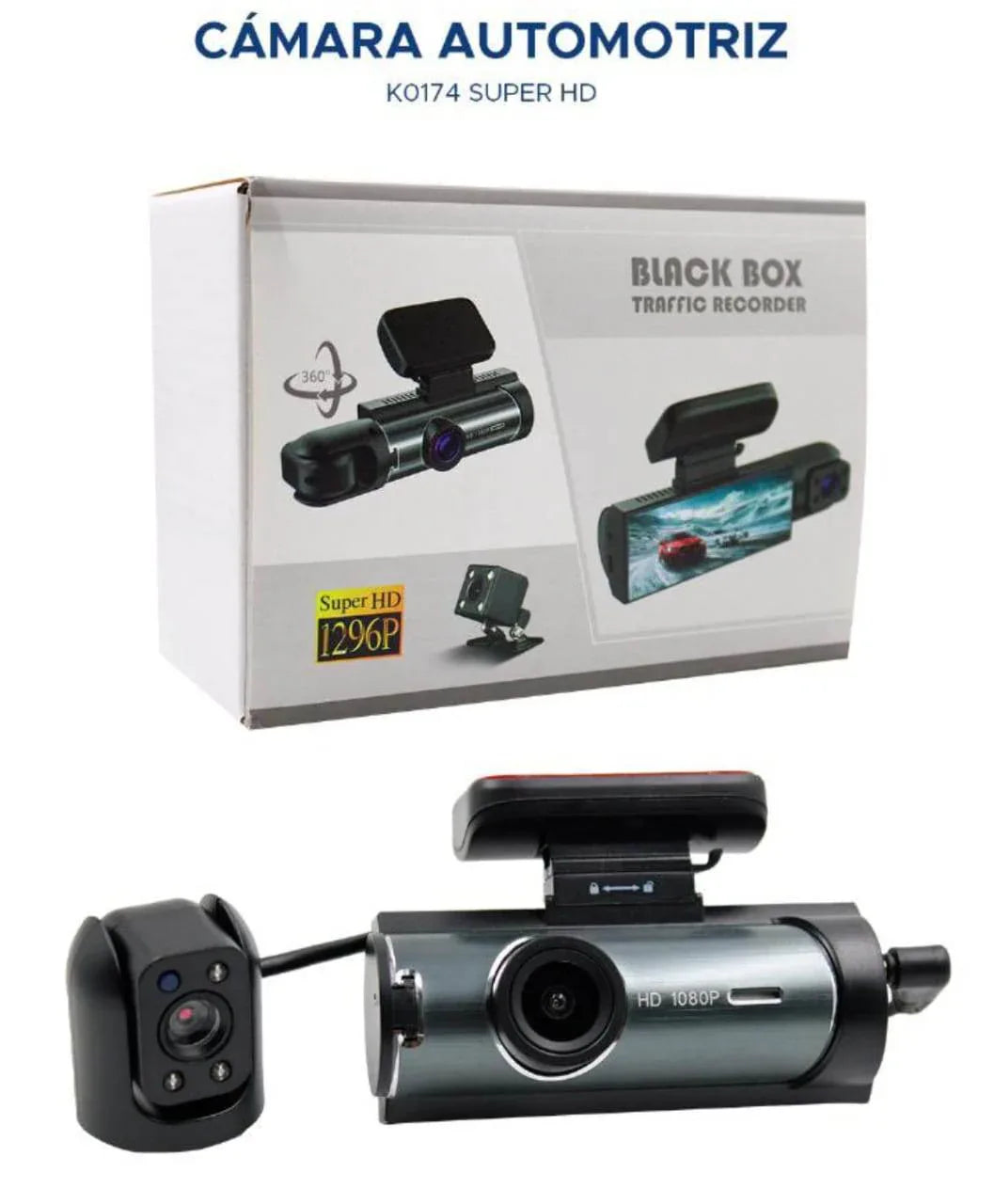 Dash kamera 1296p araç içi ve dışı 360 derece kayıt edici black box JOYTECH