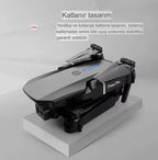 E88 4k Hd Çift Kameralı App Kontrol Wifi Katlanabilir akıllı Drone İCON