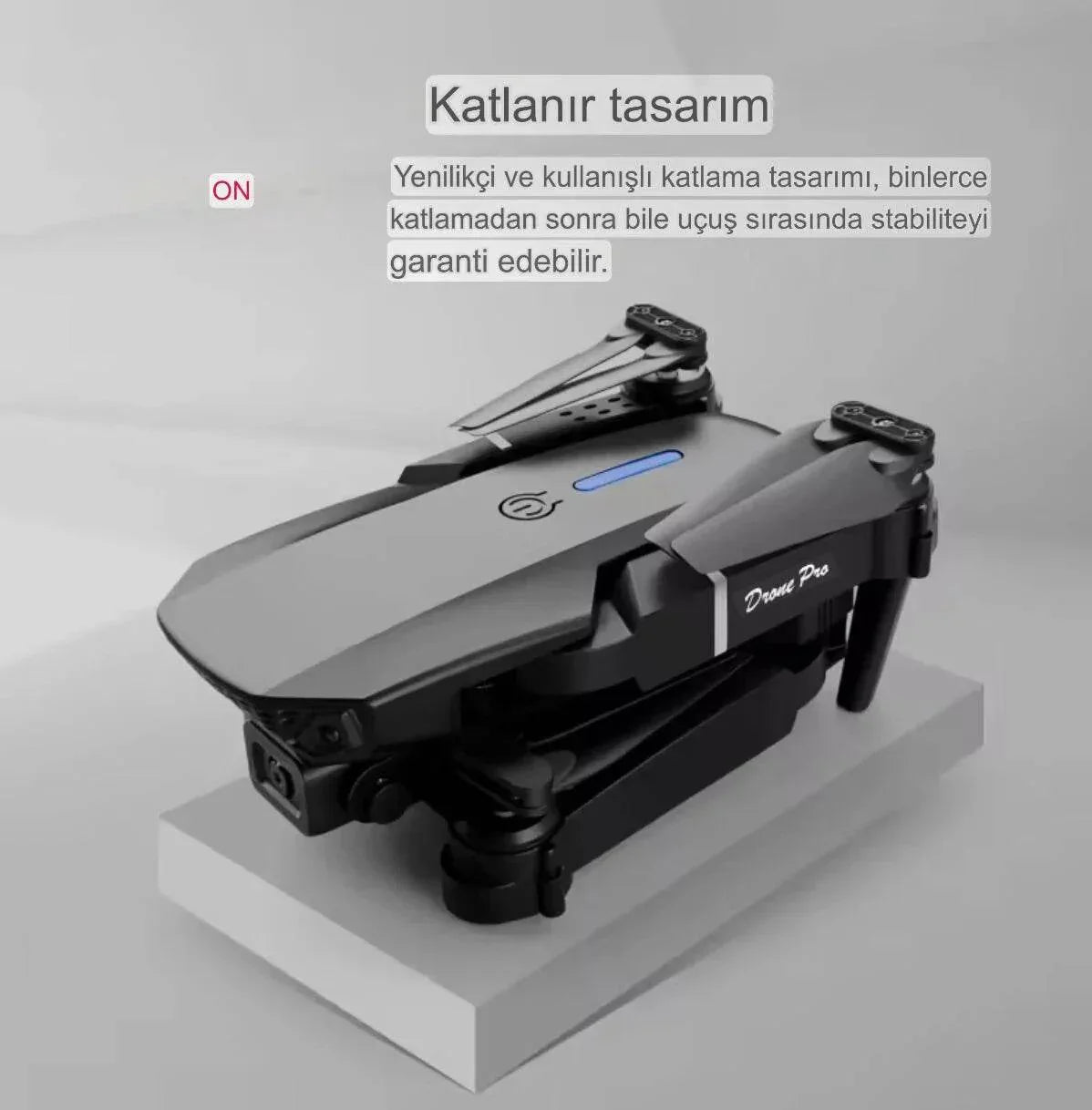 E88 4k Hd Çift Kameralı App Kontrol Wifi Katlanabilir akıllı Drone İCON