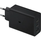 65W PD Üçlü Hızlı Şarj Adaptörü - Super Fast Charging Destekli, 2x Type-C 1x USB-A 3 Portlu Şarj Başlığı (Siyah) ÖZEL
