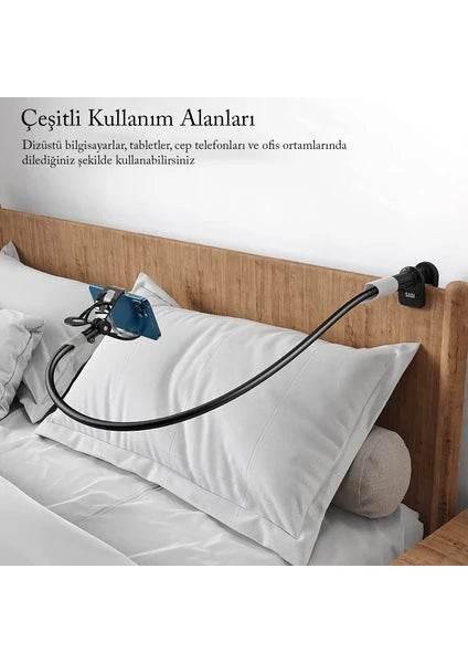 Akrobat spiral gövdeli oynar başlıklı esnek telefon tutucu TEKNOİST