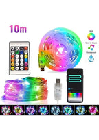 Akıllı rgb led şeridi usb 10 metre uygulama kontrollü ve ses hasasiyet destekli suya dayanıklı ışık