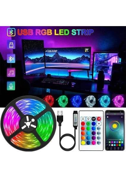 Akıllı rgb led şeridi usb 10 metre uygulama kontrollü ve ses hasasiyet destekli suya dayanıklı ışık İVO
