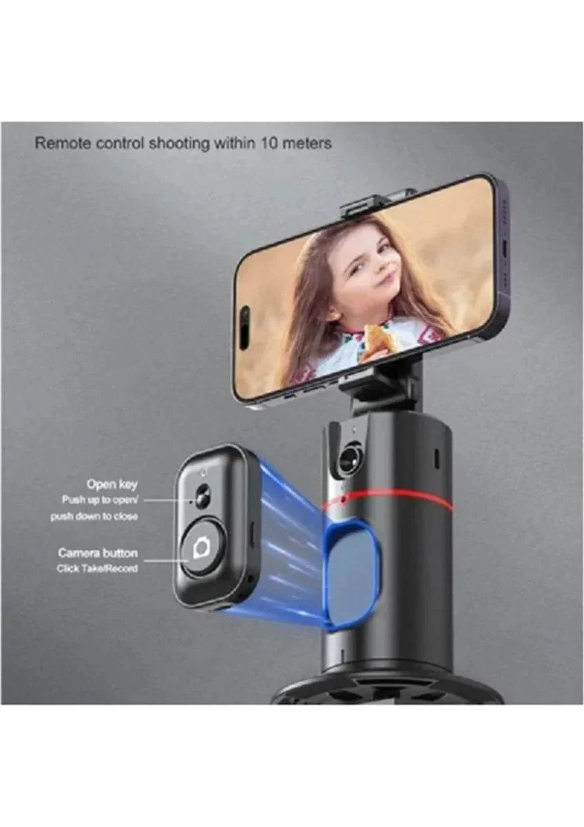P02 360° akıllı gimbal sabitleyici | aı yüz takipli, kumandalı, kameralı, masaüstü tripod standlı, otomatik döner Divex