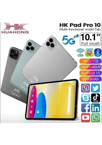 Orj, Hk pad pro 10 akıllı tablet android wifi bluetooth sim kart sosyal medya 10,1 inç 8000mah HUANHONG