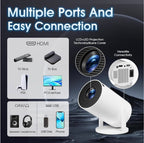 HY300 Mini Akıllı Projeksiyon Cihazı 4K Destekli, Android 11, Çift Bant WiFi, Bluetooth 5.0, 180° Ayarlanabilir, HDMI USB – Bluetooth Hoparlör Hediyeli - TechnioTR